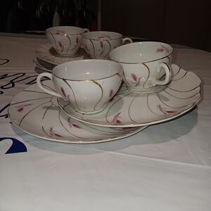 Yamaka Elegant Floral Tea Cup and Saucer Set